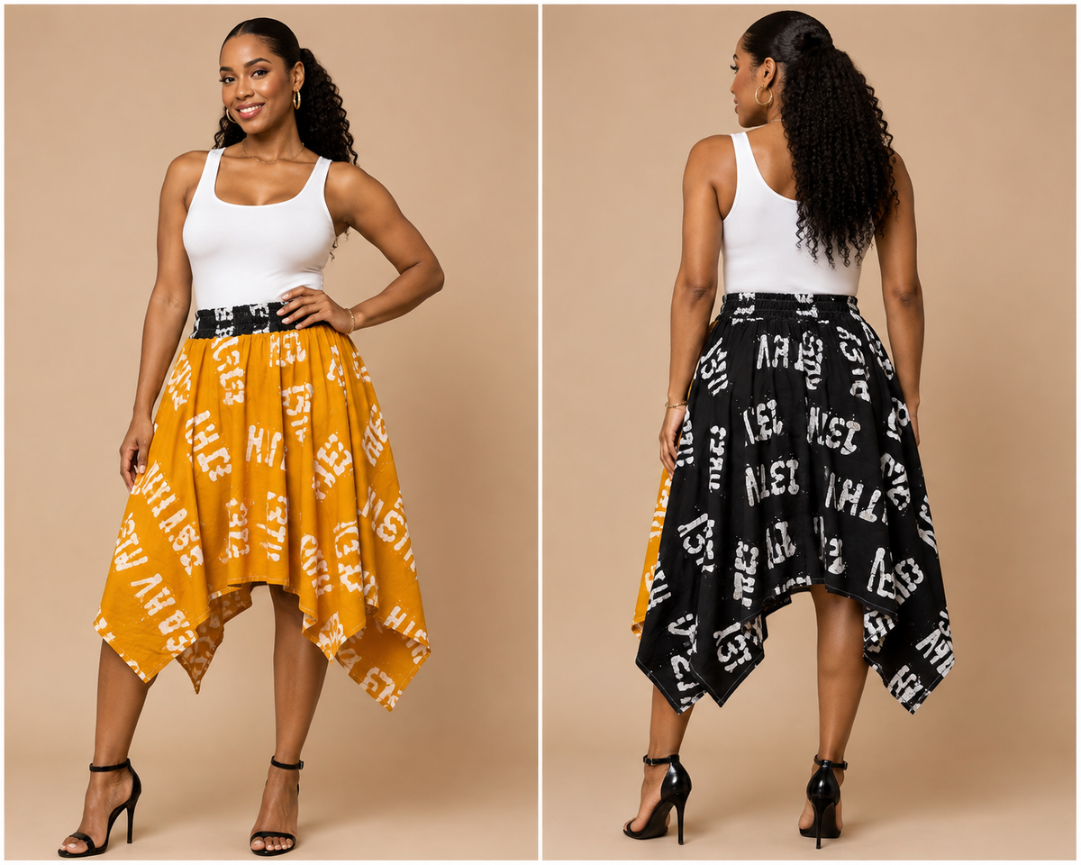 Summer Skirt (Mustard & Black)