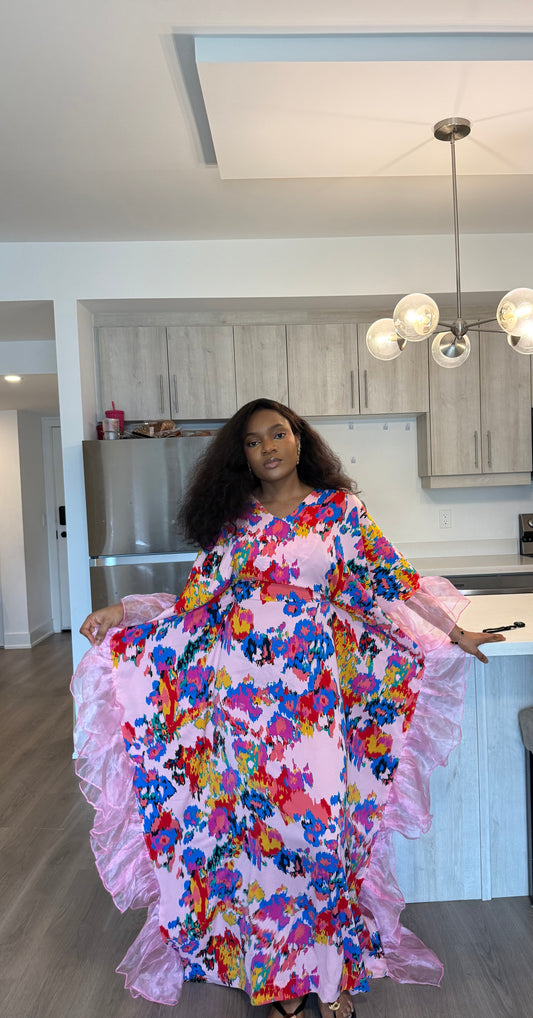 Pink Floral Ruffle Bubu