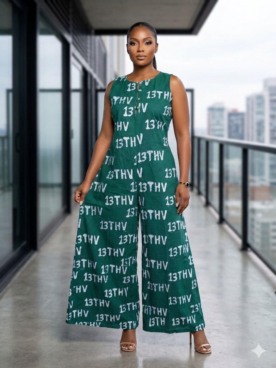 Bold Indigo Jumpsuit (green)