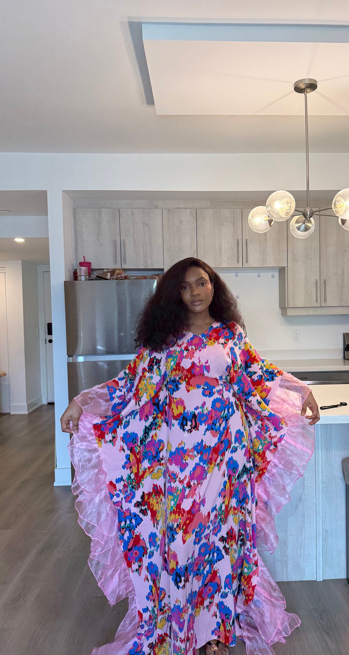 Pink Floral Ruffle Bubu