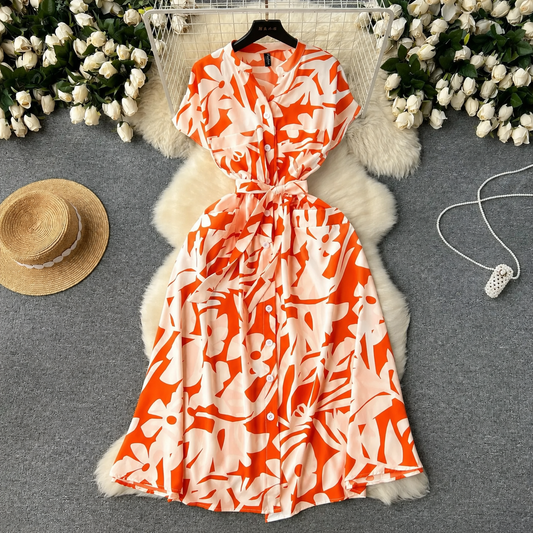 Floral shirt dress