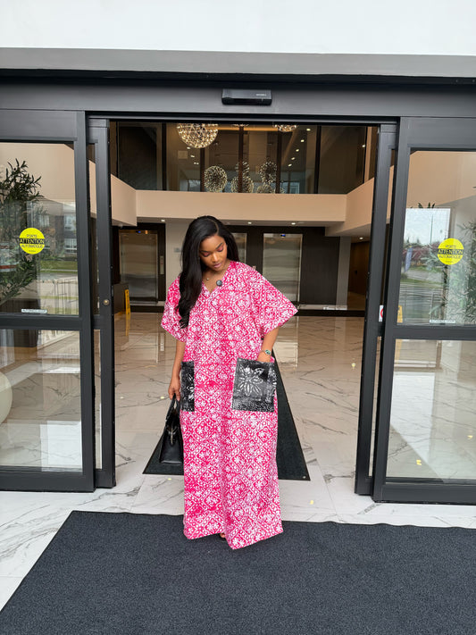 Pink Bloom Lounge Kaftan