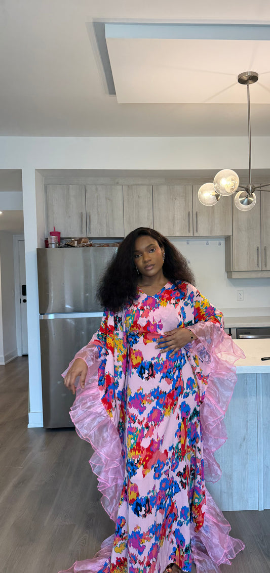 Pink Floral Ruffle Bubu