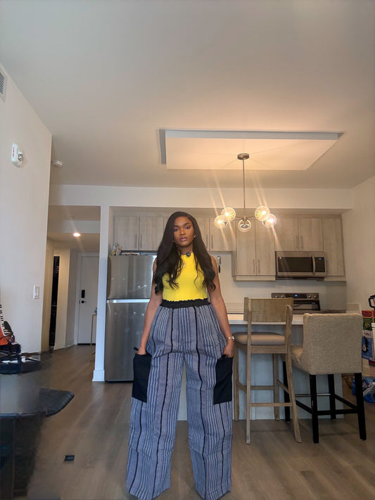 Midnight Stripe Asooke Pants