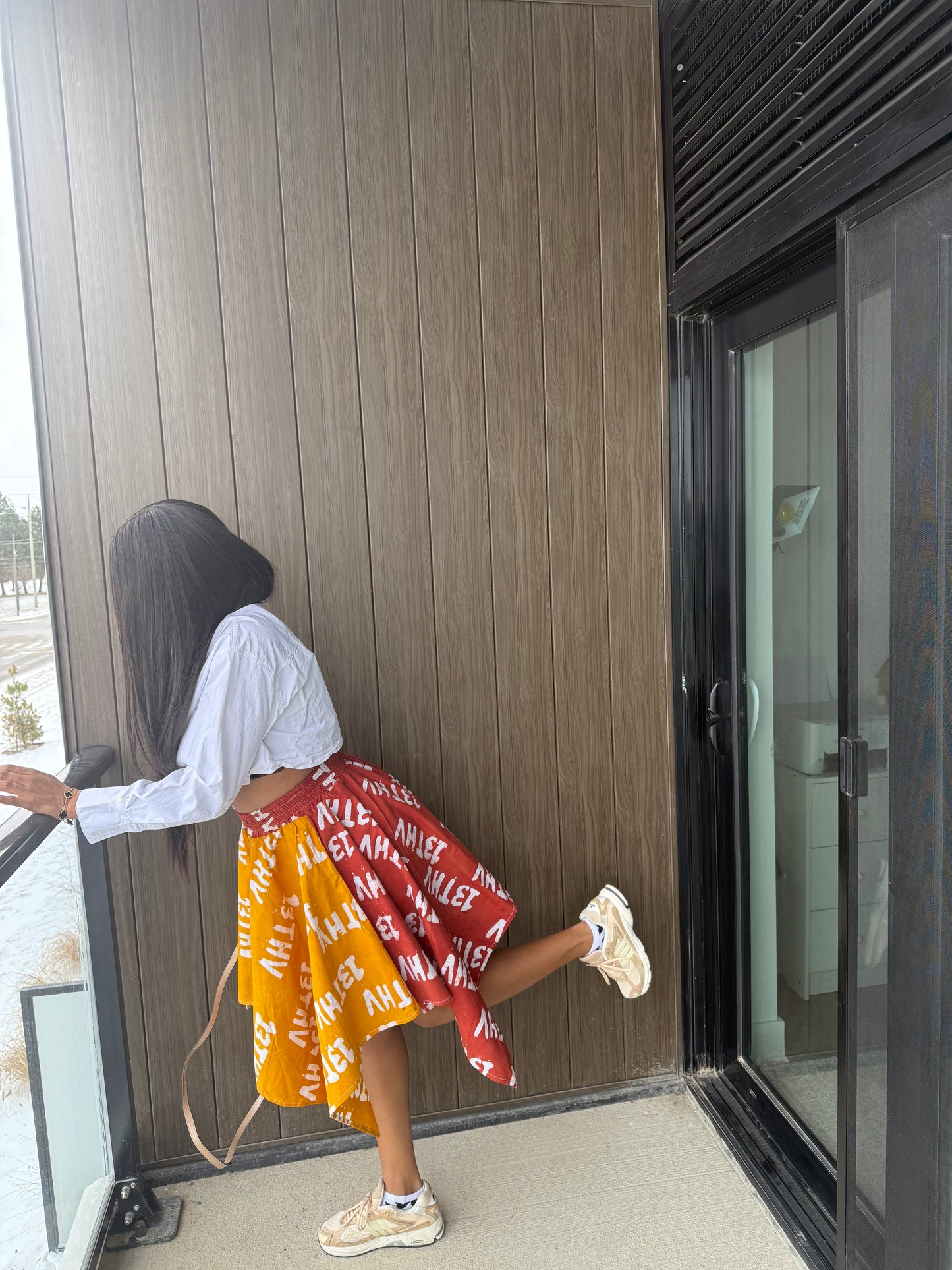 Summer Skirt (Mustard & Burgundy)