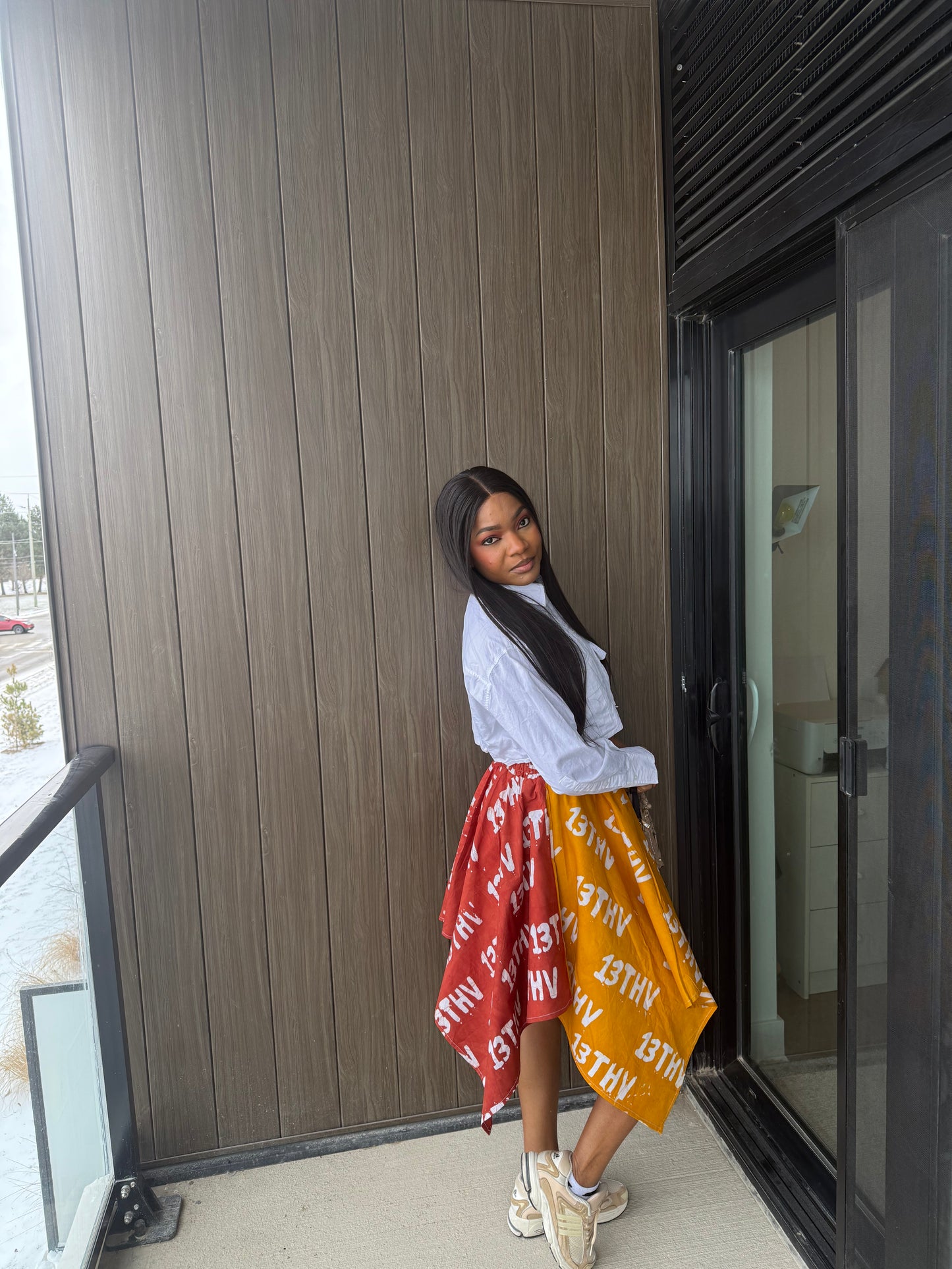 Summer Skirt (Mustard & Burgundy)